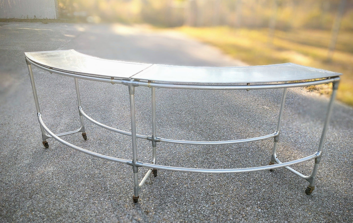 Curved Galvanized Table