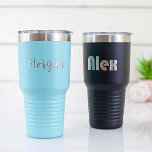 Personalized Tumbler | Custom Monogram | YETI and Polar Camel Tumblers | Birthday Gift Idea | Gift for Her | Gift for Him | Laser Engraved | Splash Proof Lid Included | Optional Reusable Straw