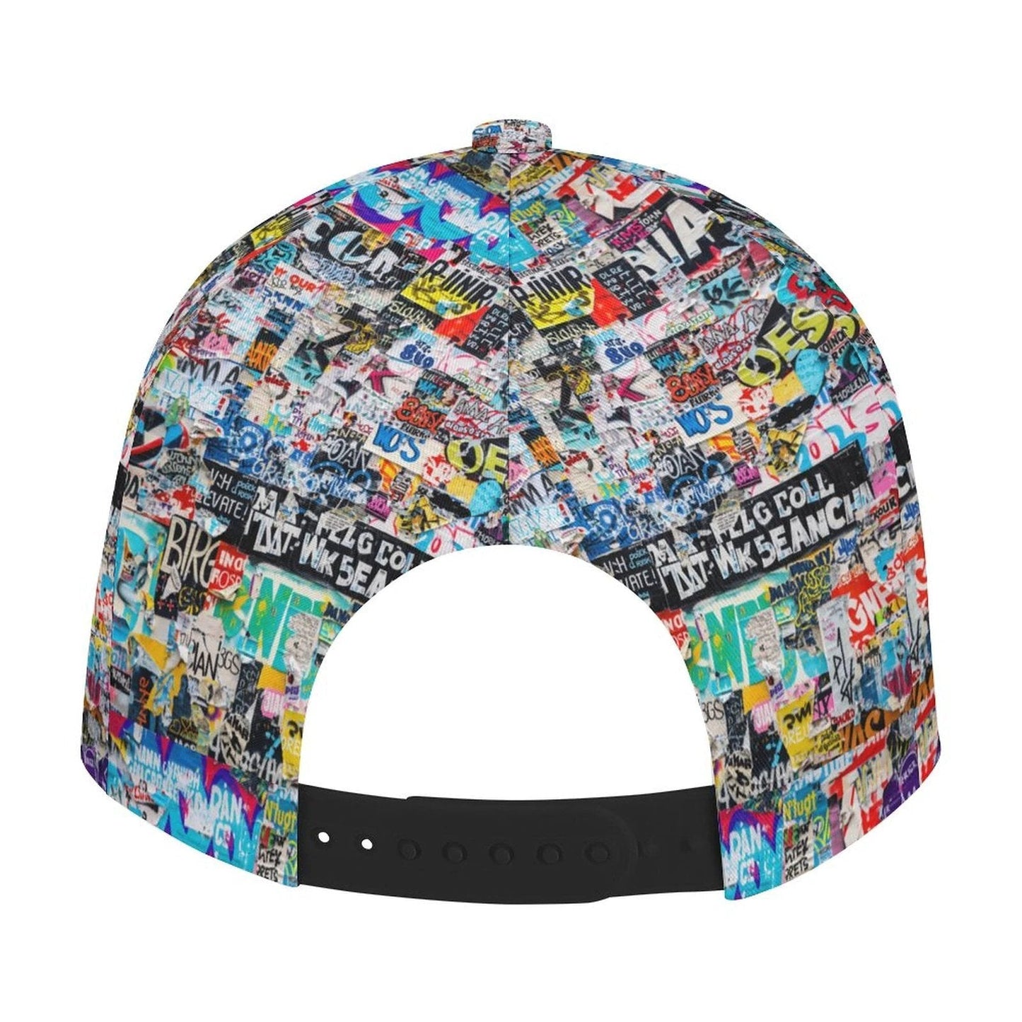 Graffiti Print Snapback Cap – All-Over Street Art Hat – Maximalist Urban Baseball Cap