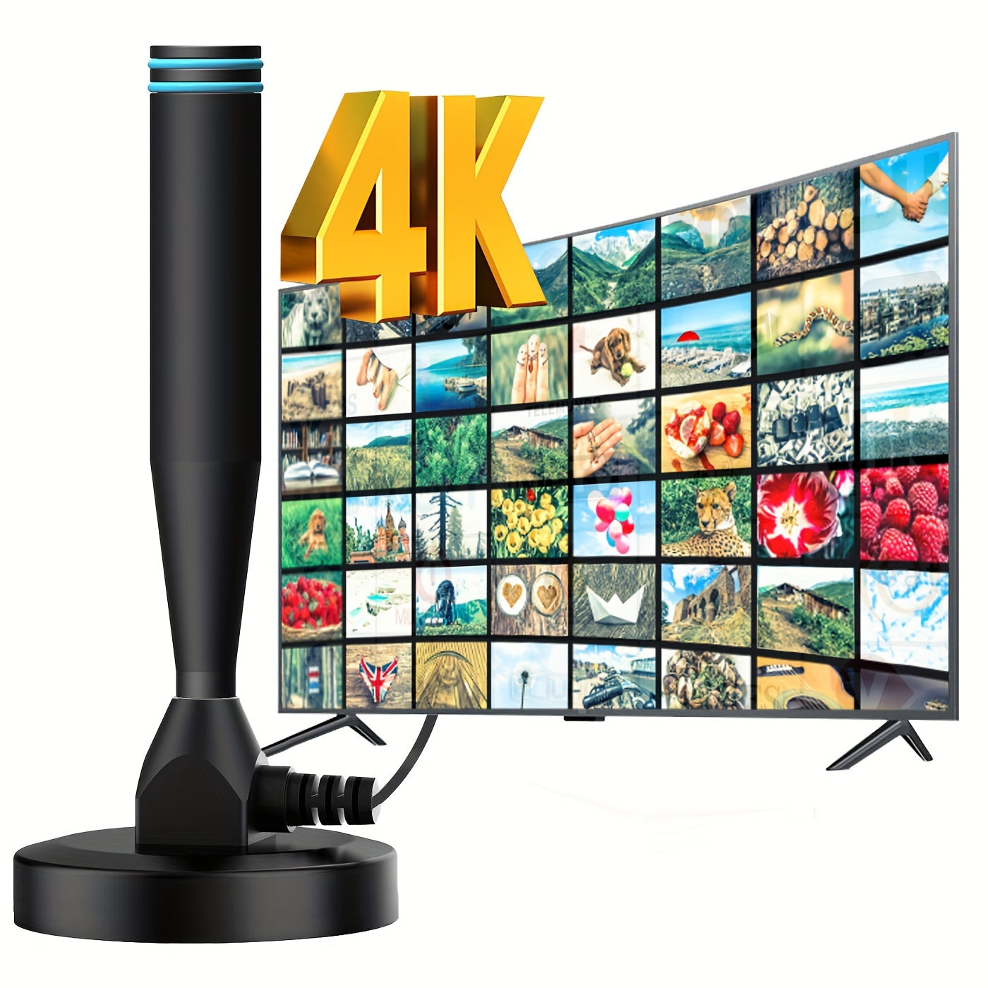 HD Digital TV Antenna, Magnetic Base, 360° Reception – TJR9K3V