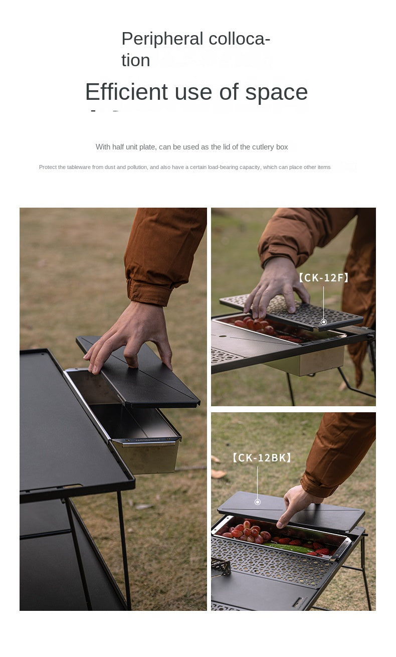 Campingmoon BK/CK-11 IGT Cutlery Box Multipurpose Food Kitchen Cutlery Storage Container Box Rack Half Unit Integrated Grill Table Accessories IGT Compatible