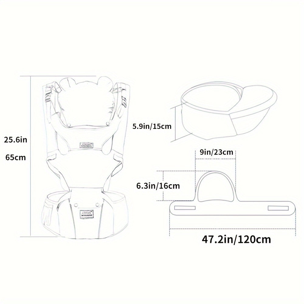 6in1 Ergonomic Baby Harness with Hip Seat Gray-TE1N