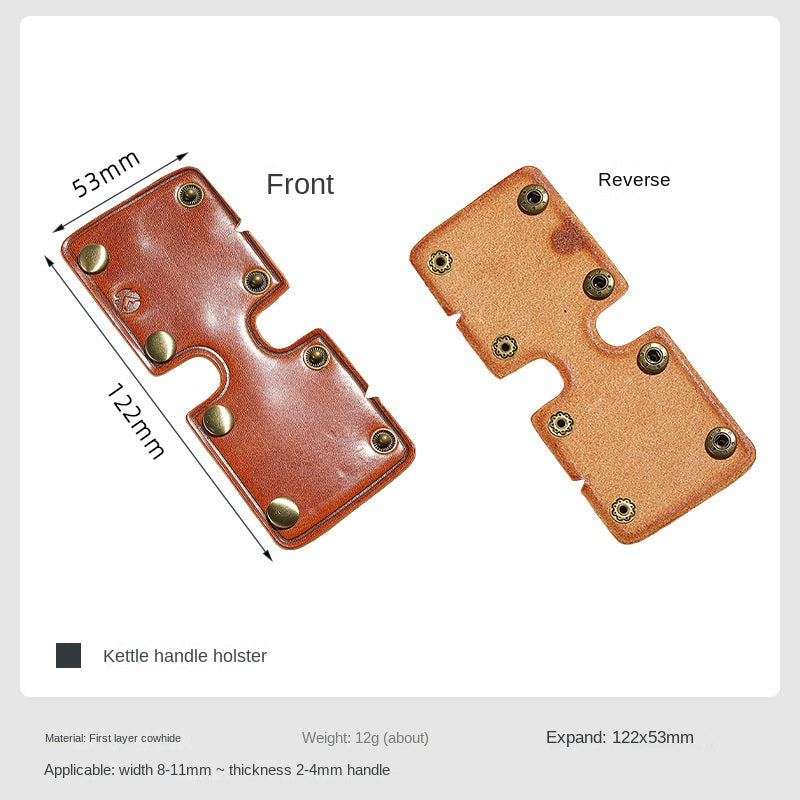 Campingmoon SW-PT / PT-67 Leather Sheath Cover Portable Lightweight Kettle Handle For Outdoor Camping Cookware Kettle Heat Resistant Anti-Scadling Handle Cover