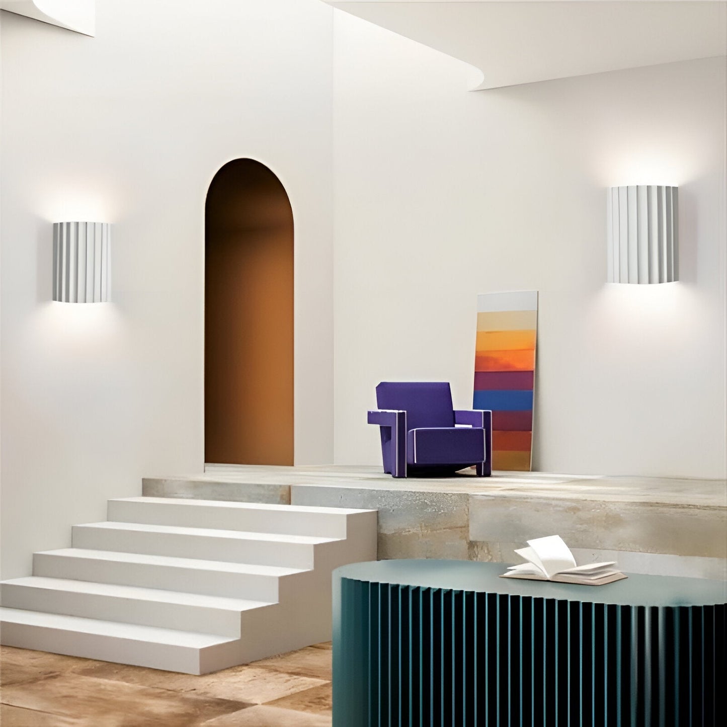 Nordic Resin Plaster Shade Wall Light With Up And Down Glow