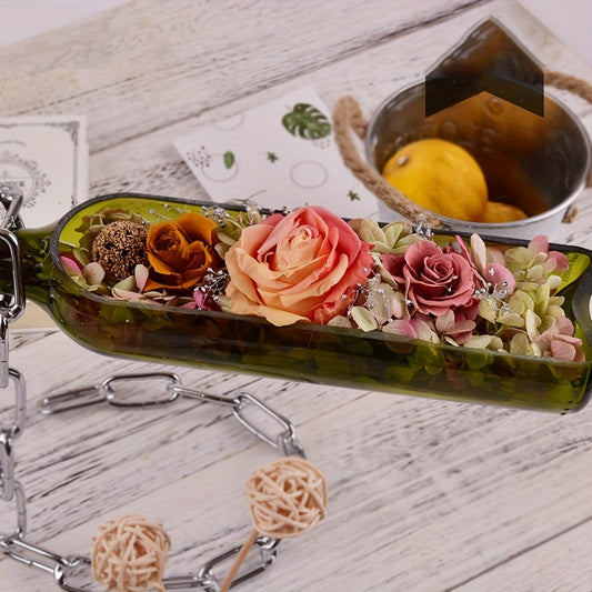 Glass Wine Bottle Vase- HMT25GV