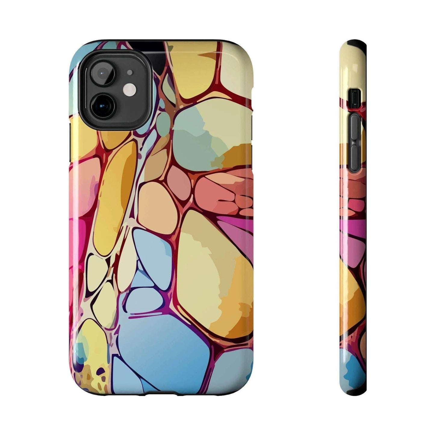 Maximalist iPhone Case for Earthy Aesthetic Lovers — Abstract Chalk Stone AOP Cover, Shockproof Lexan Phone Armor, Gorpcore Tech Accessory