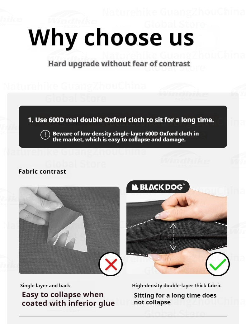 BLACKDOG Detachable Kermit Chair Portable Lightweight Detachable Seat Armchair Aluminum Alloy Outdoor Camping Fishing Folding Chair Load Bearing 120kg