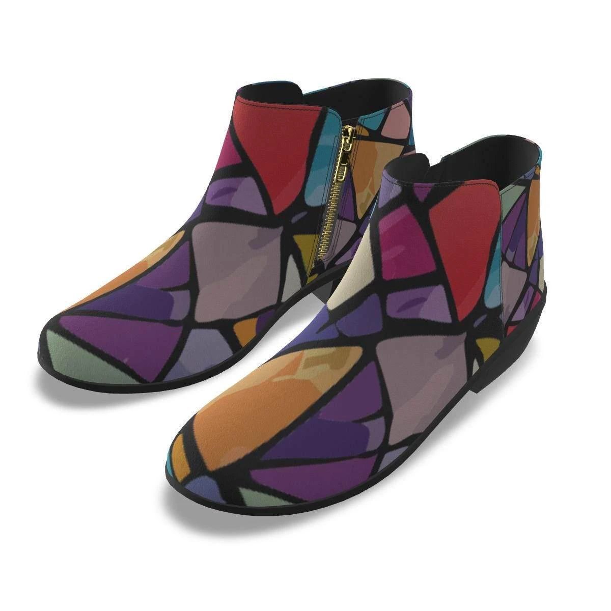 Vandals Velvet Patchwork Ankle Boots | Micro-Suede Maximalist Fashion Footwear for Bold Expression