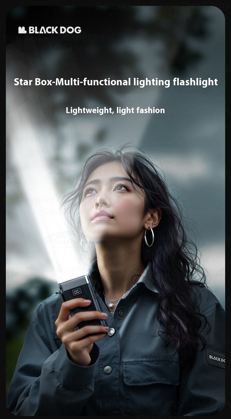 BLACKDOG STAR BOX Multifunctional Lighting Flashlight 3300LM Super Power Long Range LED Light 4 Color Torch Outdoor 3000mAh Battery IPX5 Waterproof