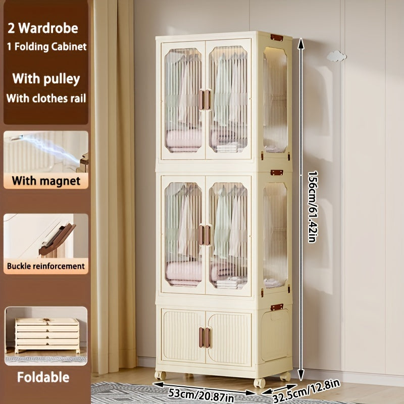 Wardrobe Storage Cabinet, Large Stackable Plastic Boxes TJR4D7M