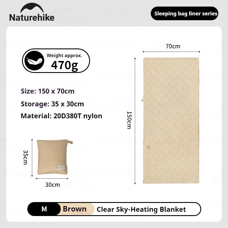 Naturehike Electric Heater Blanket Portable Ultralight Wearable Cloak Sleeping Bag Poncho Coat Winter Warm 20D 380T Nylon Fabric USB Electric Heating Quilt