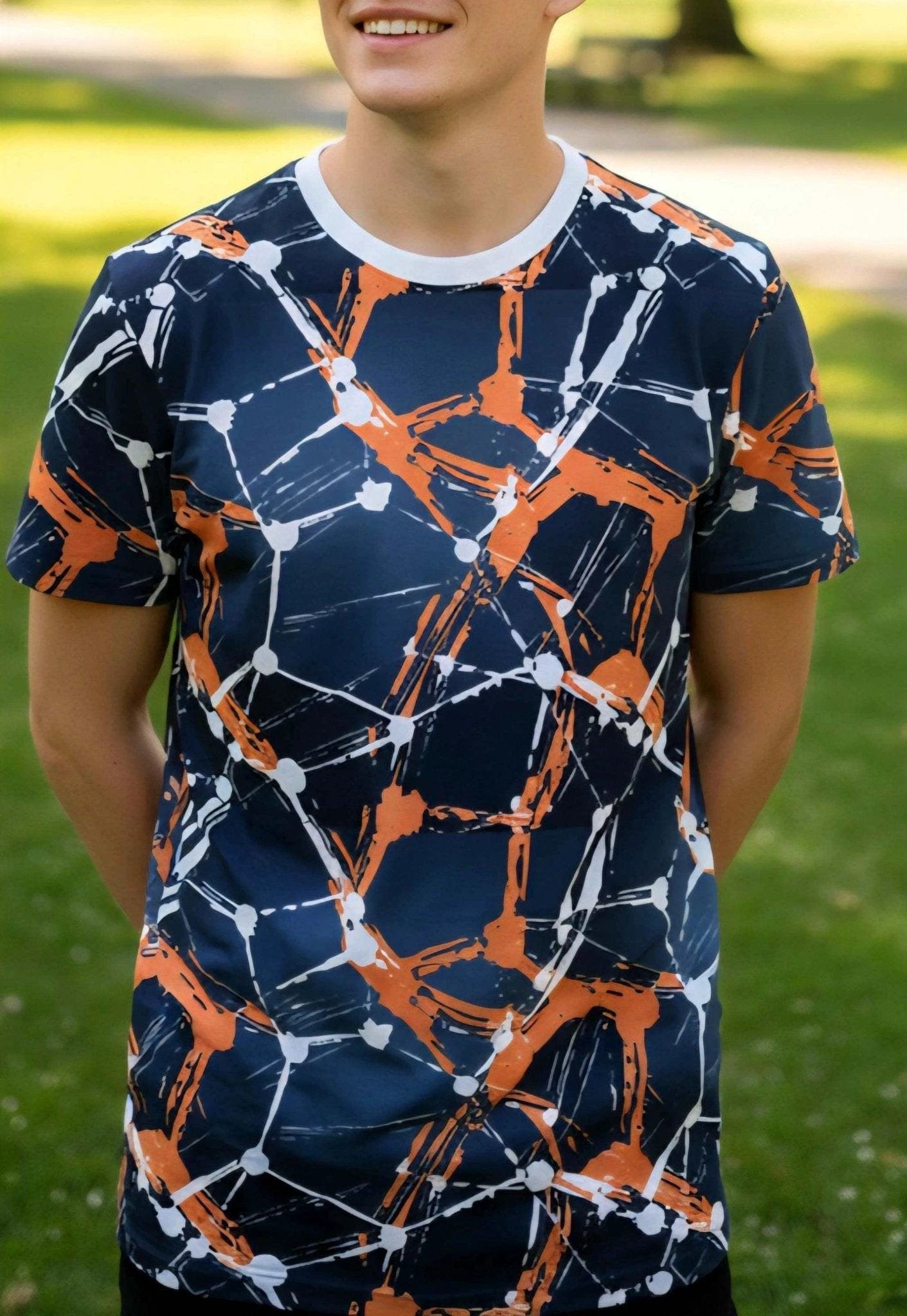 Electric Abstract Artist Edition Tee for High-Saturation Dressers — Unisex AOP Polyester Festival Shirt, Vibrant Bold Statement Tee