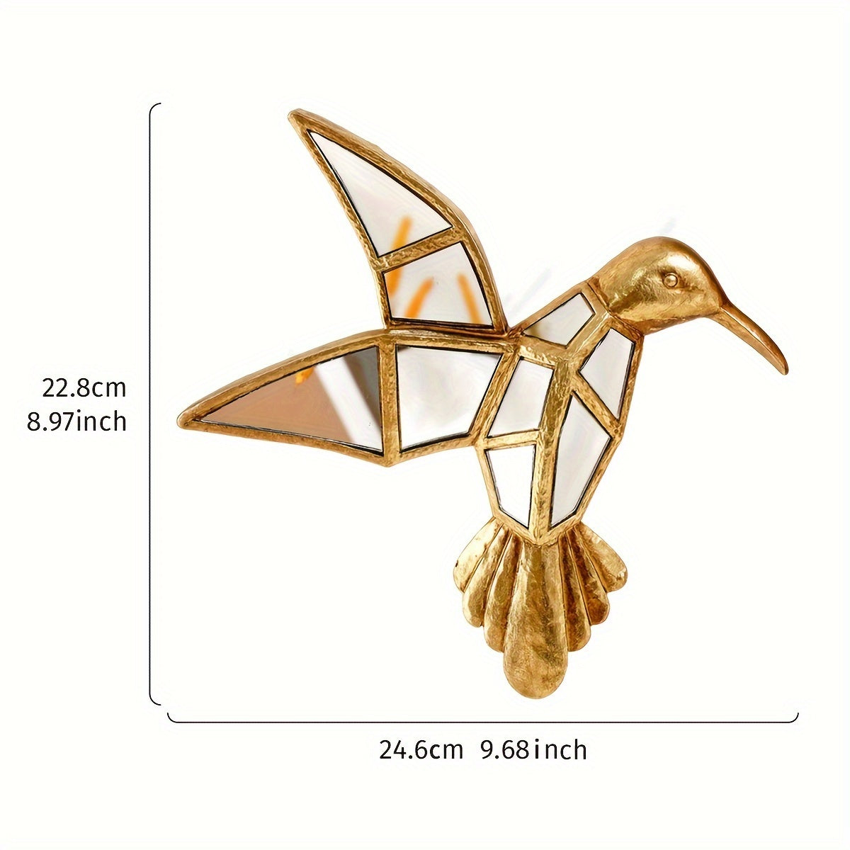Art Deco Style Resin Hummingbird Wall Sculpture - CL2P