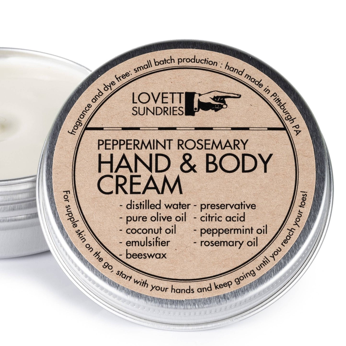 Lovett Sundries - Hand and Body Cream - Travel Size: Unscented