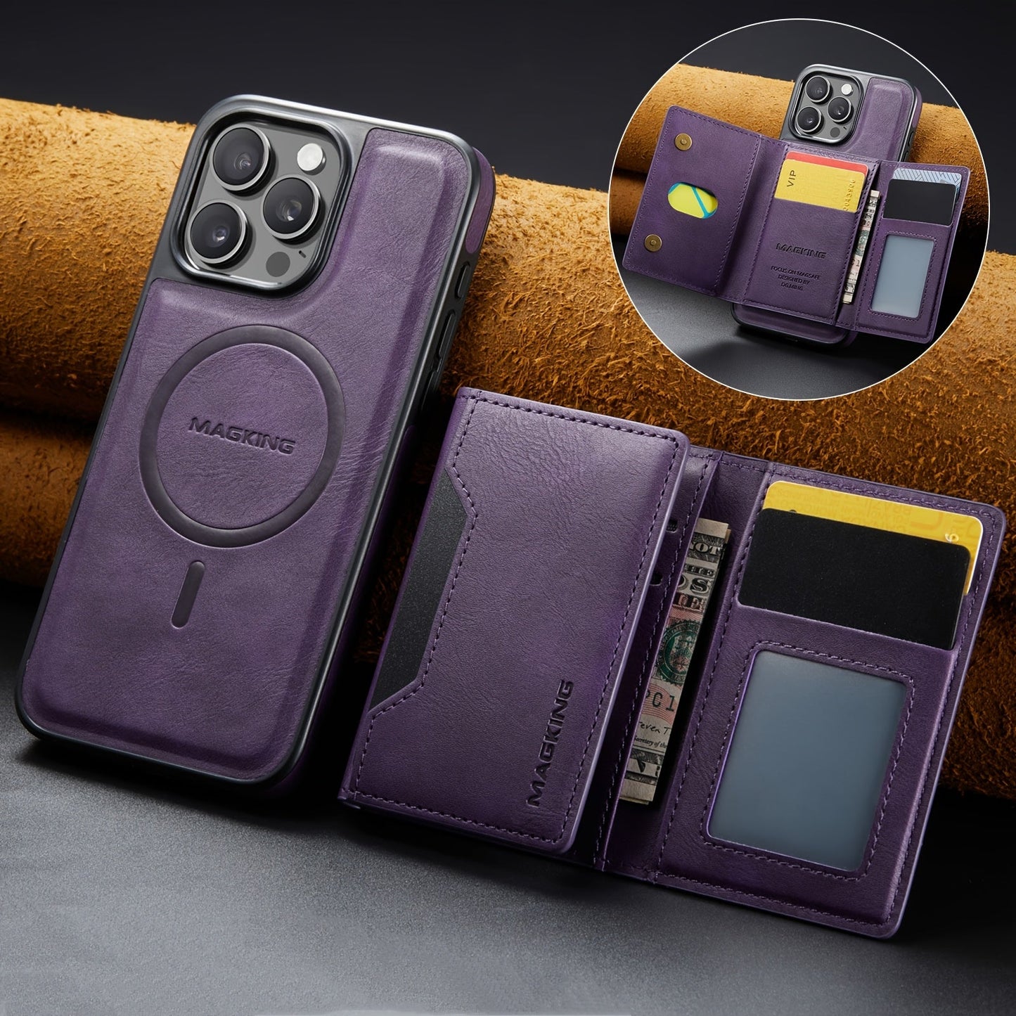 Magnetic Wallet Case for iPhone- HMT24TR