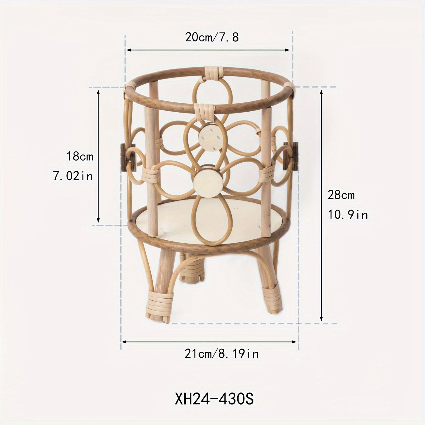Modern Handcrafted Woven Rattan Planter Stand - CI2K