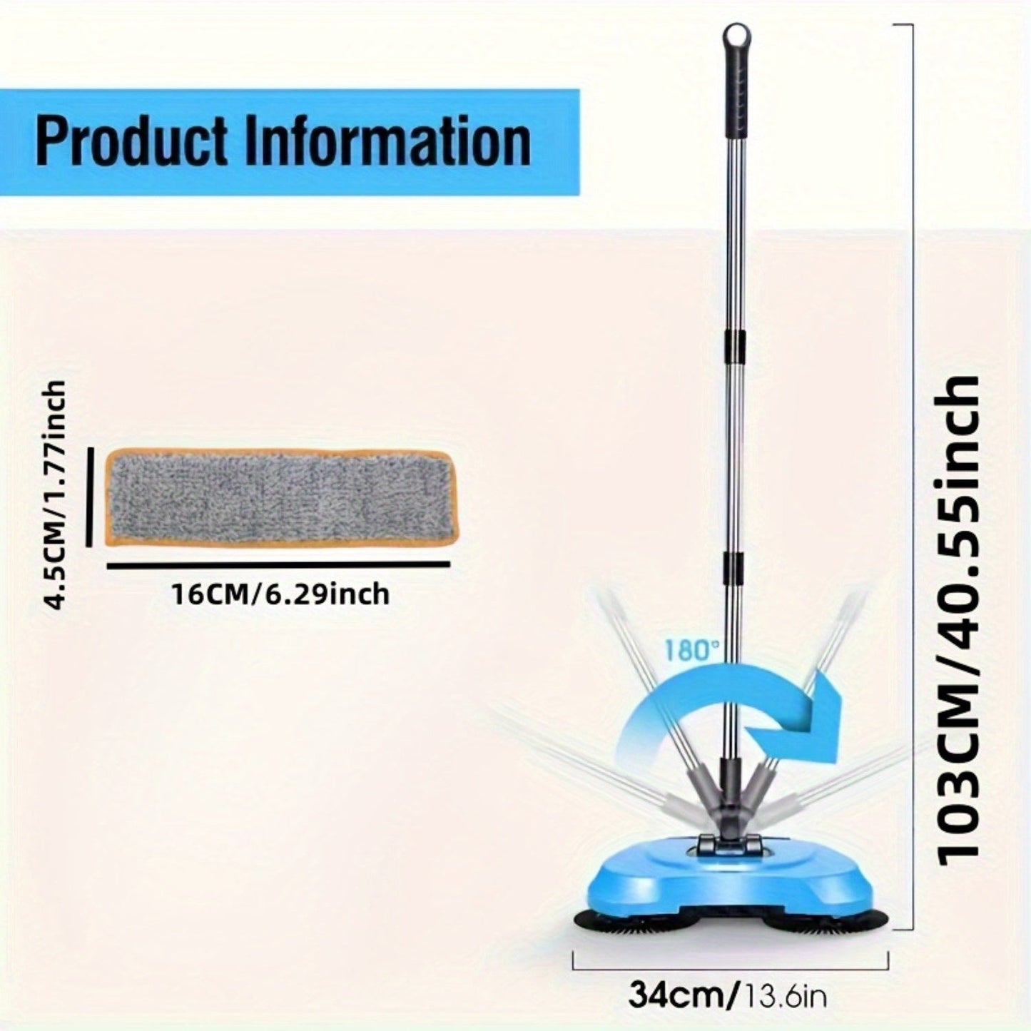 Multifunctional Manual Sweeping And Mopping Brush- HMT15MB