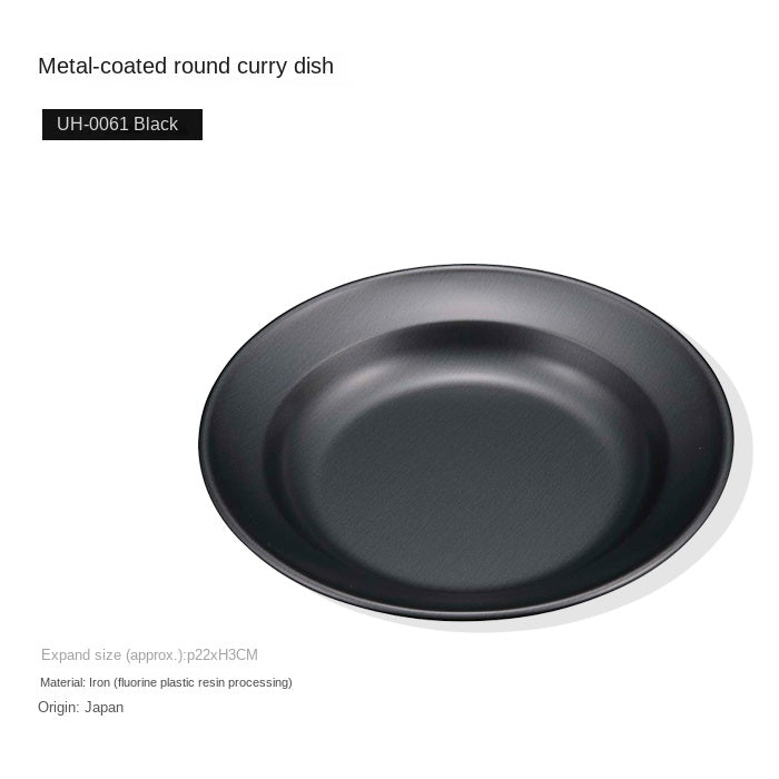 CAPTAIN STAG Metallic Black Coat Tableware Portable Lightweight Dish Plate Bowl Utensil Outdoor Camping Cooking Equipment Made in Japan