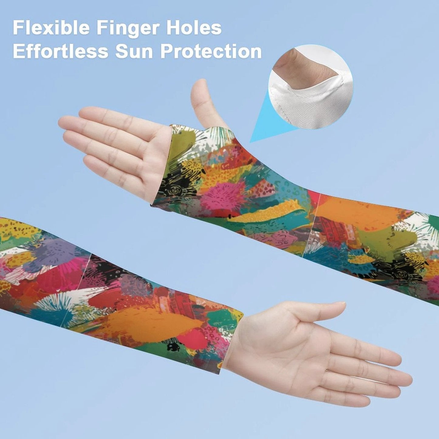 Paint Splatter UV Arm Sleeves | Ice Silk Cooling, Unisex S–XL