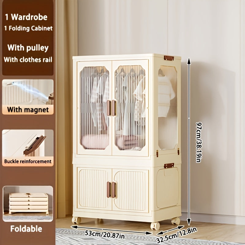 Wardrobe Storage Cabinet, Large Stackable Plastic Boxes TJR4D7M