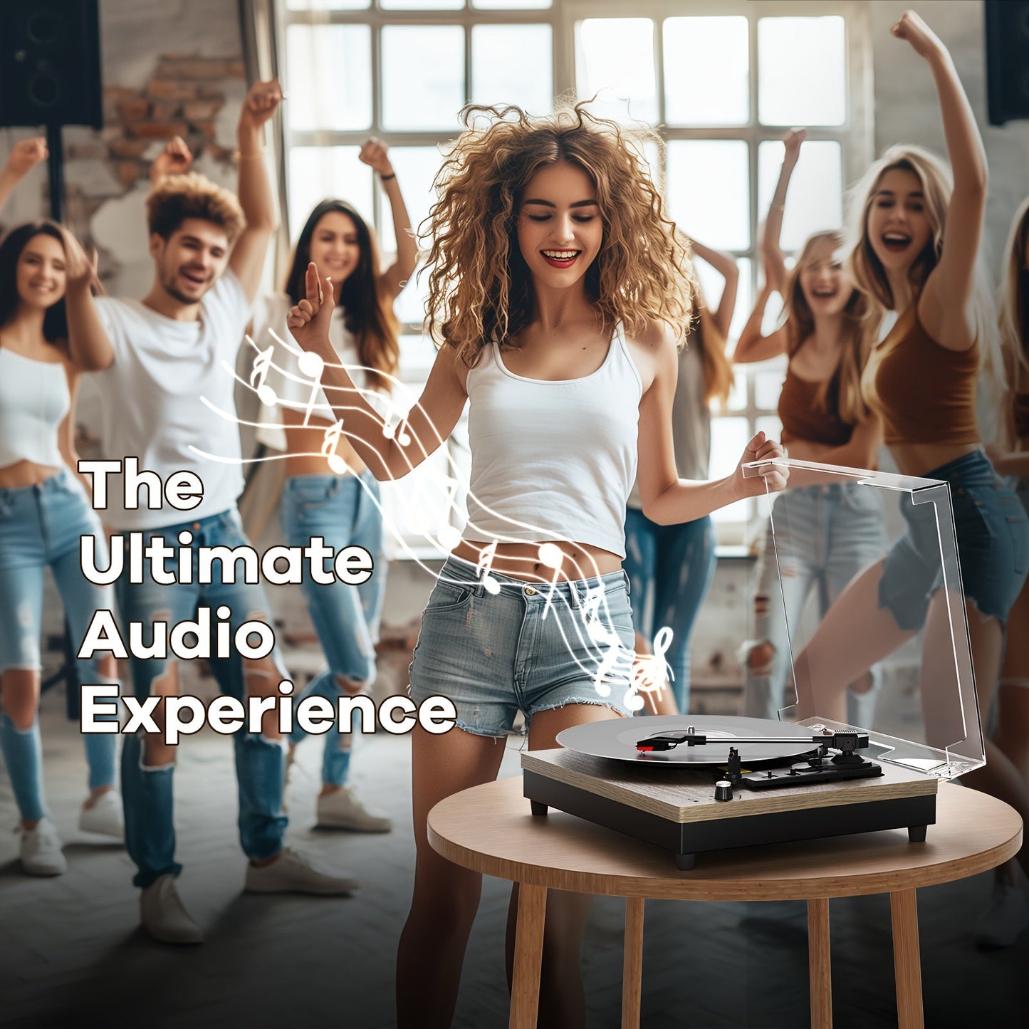 EUMAIO E200 Turntable Record Player- HMT17RP