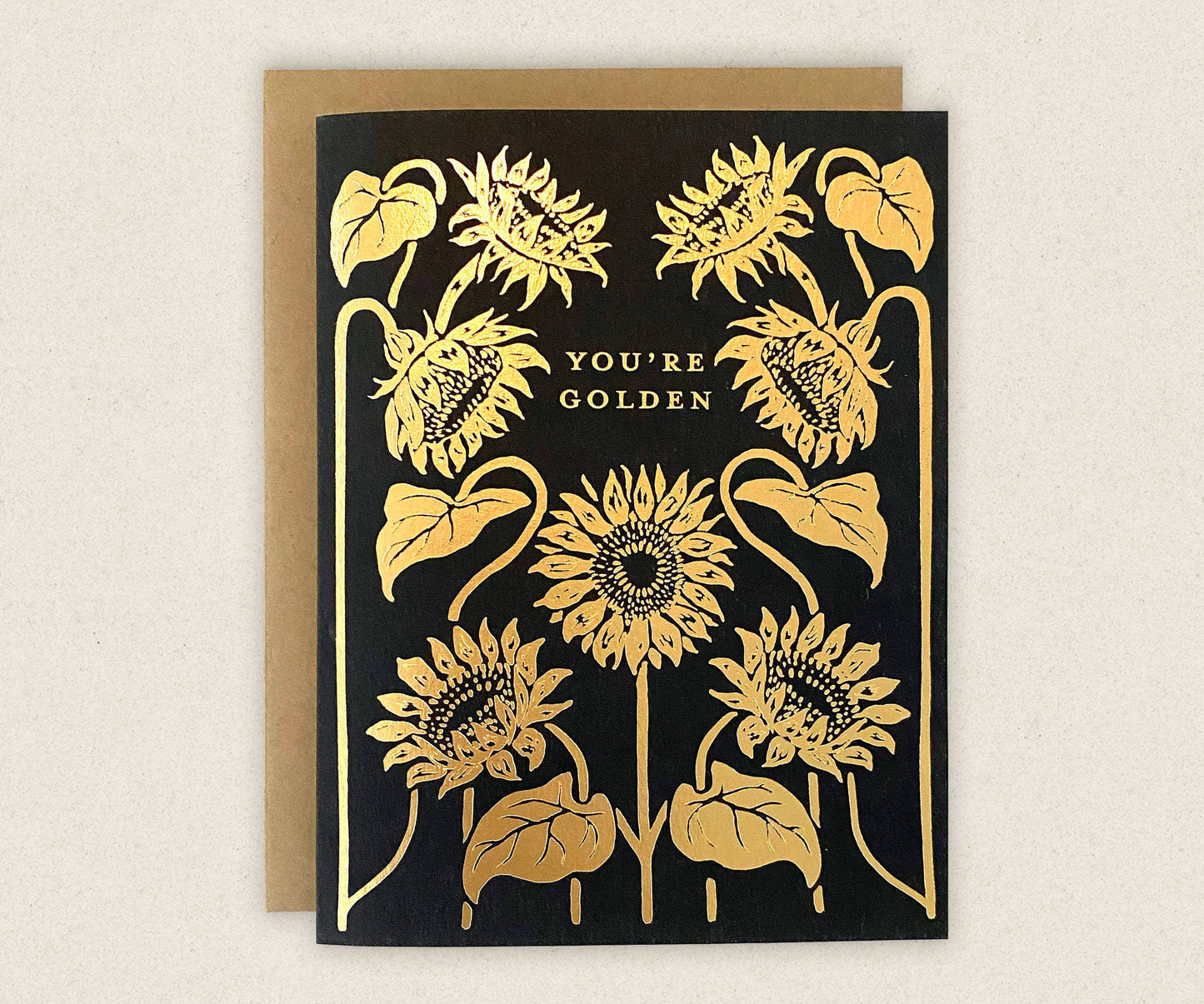 The Wild Wander - You're Golden Sunflower Greeting Card
