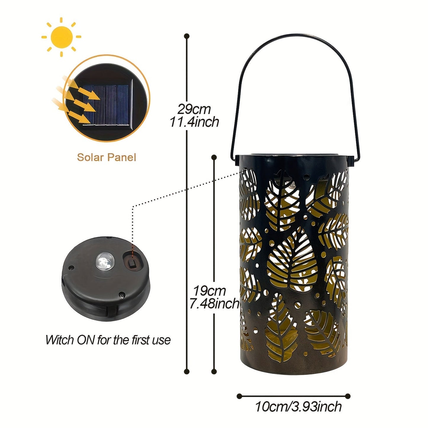 Vintage Metal Solar Lantern  LED Tree  Leaf Design-KSM1