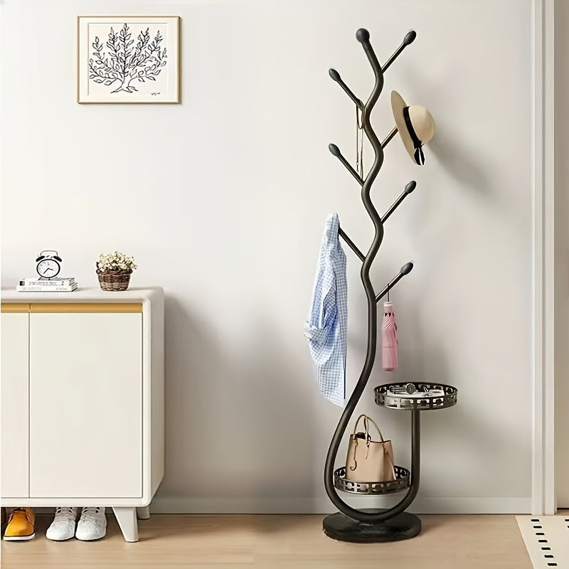 Freestanding Metal Clothes Rack with Shelf for Home TJR5K7Y