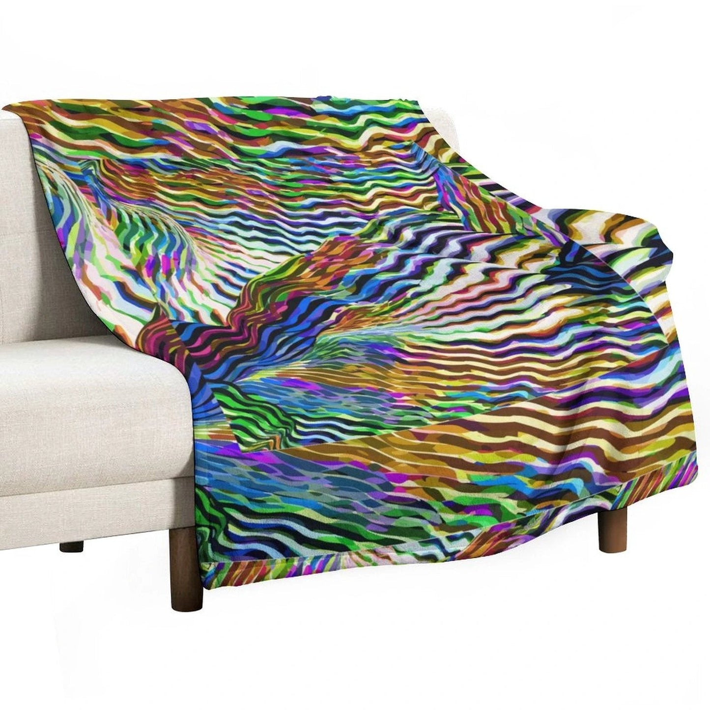 Lightning Complex Abstract Art Flannel Blanket – Storm Aesthetic Maximalist Bedding (60x80in)