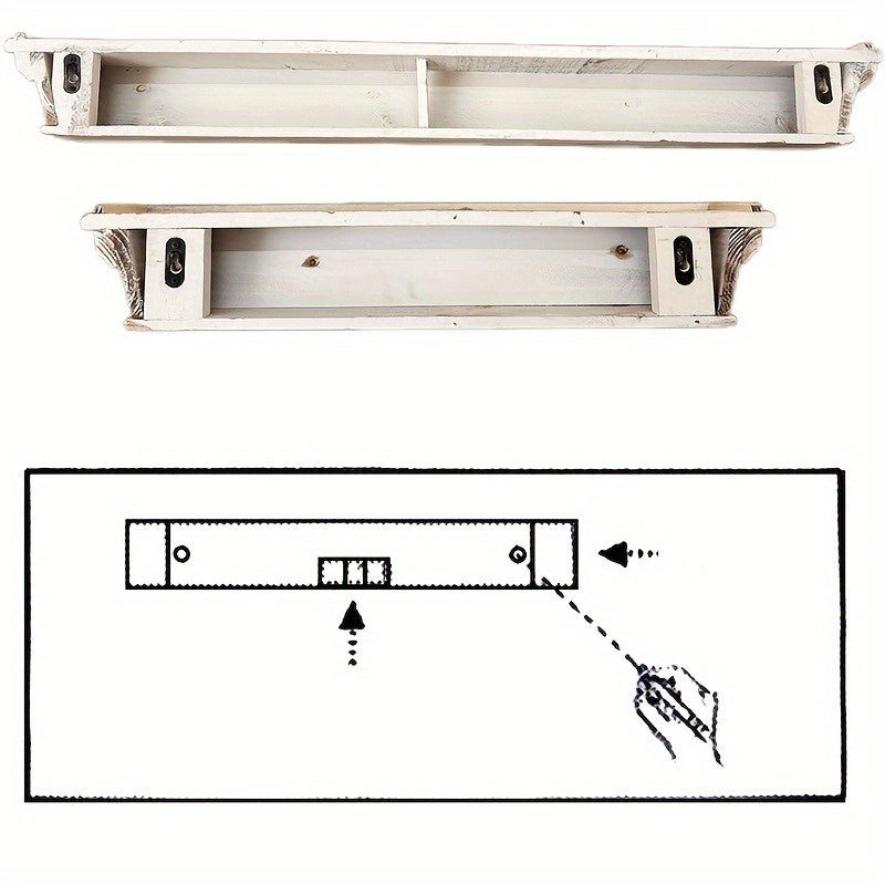 French Country Style Wooden Wall Shelf - FI30