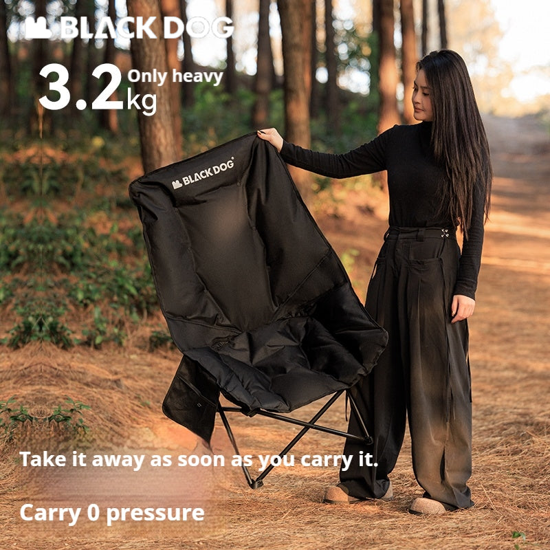 BLACKDOG Floating Moon Adjustable Recliner Folding Cotton Camping Lounge Moon Chair Carbon Steel Leisure Outdoor Fishing Picnic Thicken 600D Oxford Cloth