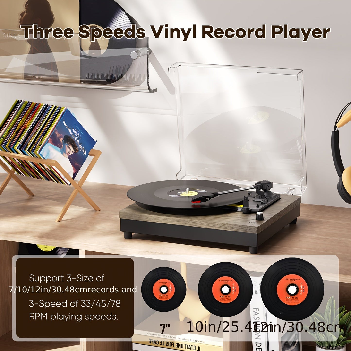 EUMAIO E200 Turntable Record Player- HMT17RP