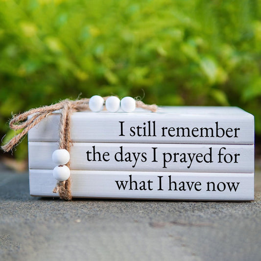 Rustic White Book Stack- HMT24RB