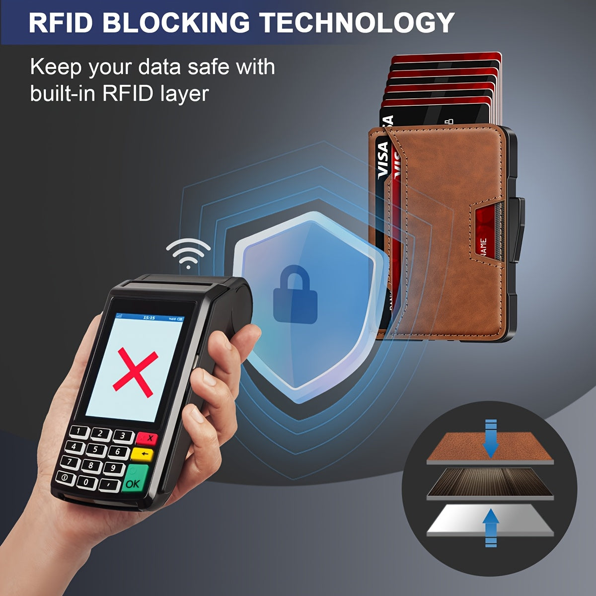 Men's Ultra-Thin RFID Leather Wallet with Card Holder - TJR4K7Y