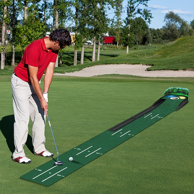 HUAEN Golf Putting Mat, 8ft with Ball Return TJR9D3X