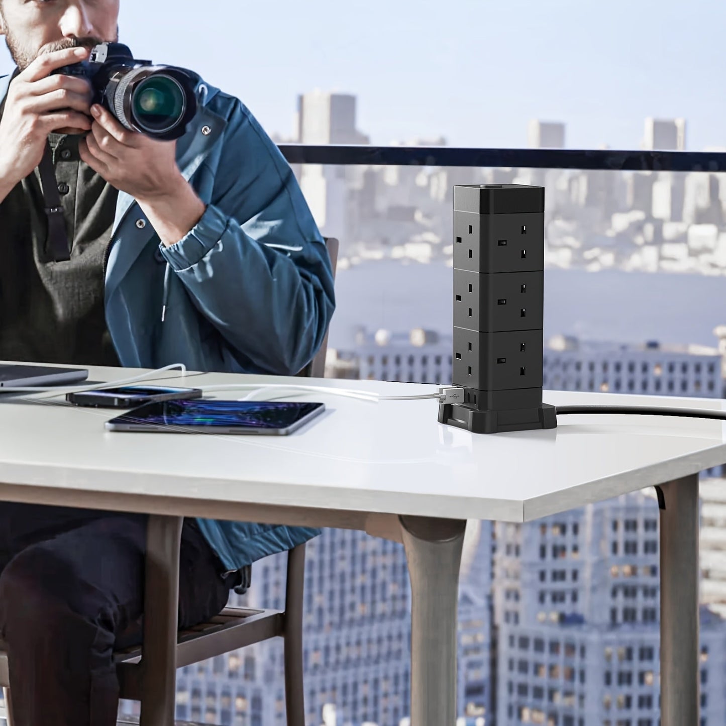 Tower Extension Lead with USB- HMT24YG