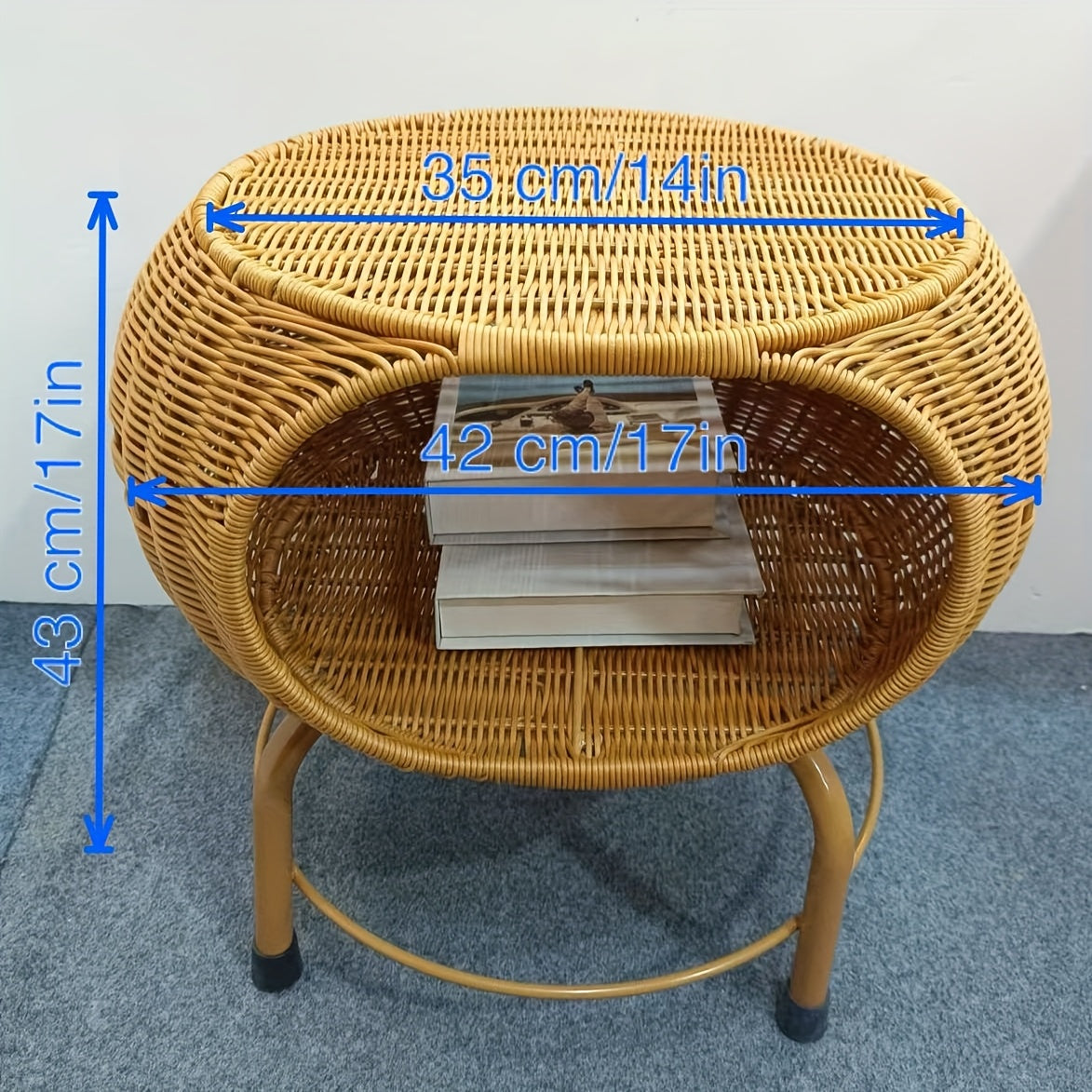 Rattan Storage StoolTable for All Occasions-QE25