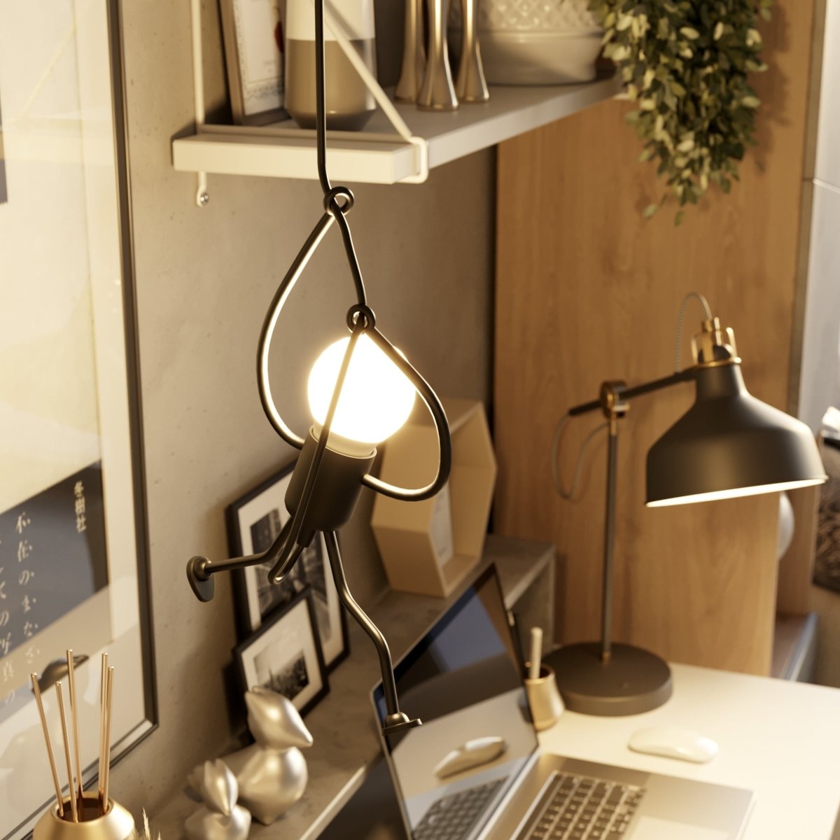 Wrought Iron Pendant Light With Adjustable Cord