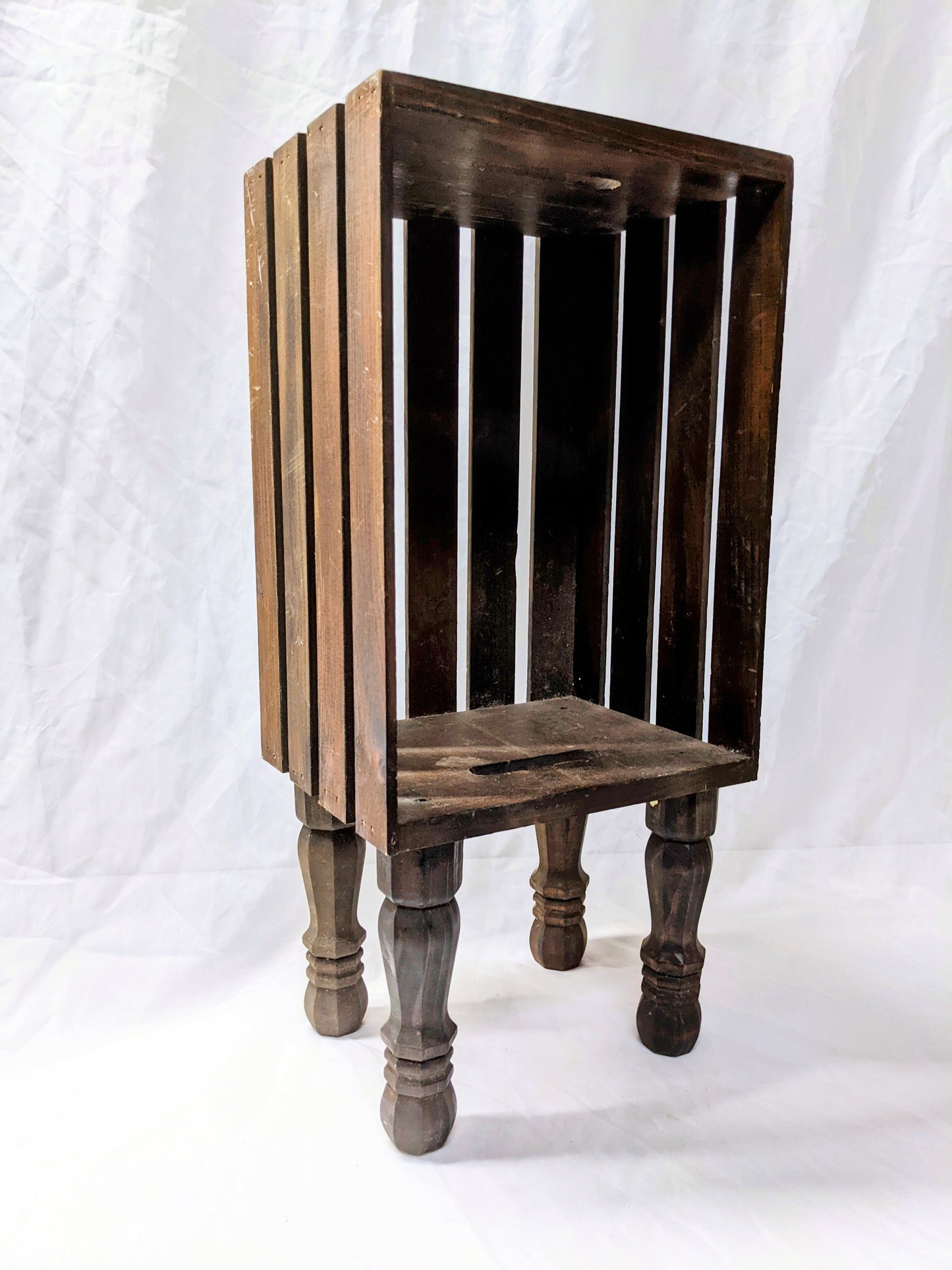 Dark Wood Crate Stand