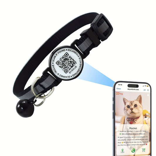 Reflective QR Code Pet Collar, Anti-Lost Feature for Pets TJR1P7B