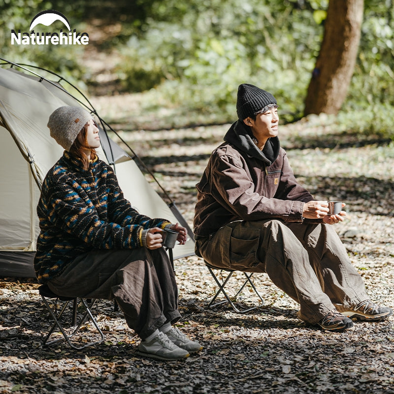 Naturehike Ultralight Folding Stool Portable Mini Chair 7075 Aluminum Alloy Fishing Outdoor Camping Chair 3CM Thick Cushion Seat Load 180kg