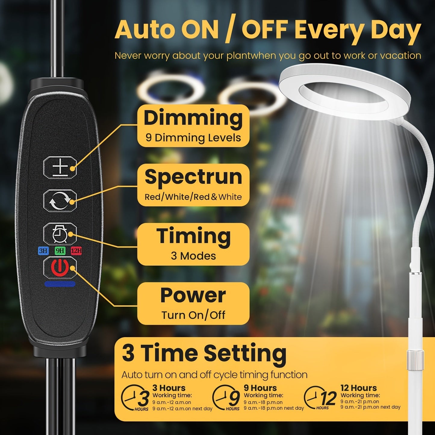 LED Grow Light with Timer and Dimming-JPPR