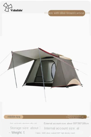 Vidalido CABIN PLUS Series Automatic Cabin Style Tent Portable Lightweight Folding for 4-6 Person Family Shed Leisure Quick Opening Sunshade Tent