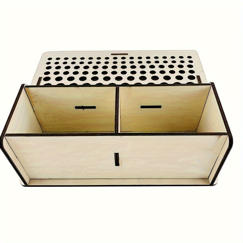 Beige Wooden Craft Organizer Box - SCI0
