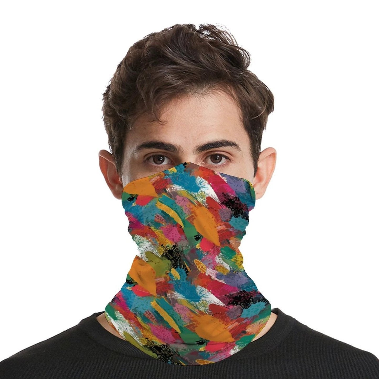 Paint Storm — Abstract Expressionist Brushstroke Festival Headband | Multipurpose Neck Gaiter Wrap