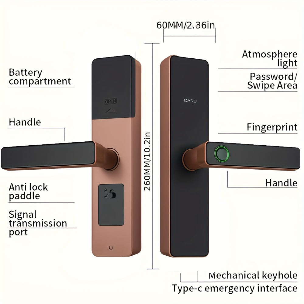 Smart Home Security Fingerprint Door Lock- HMT12M2