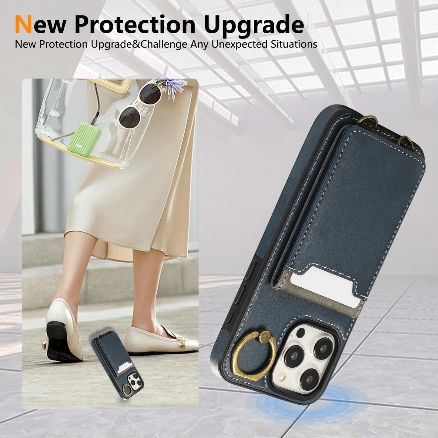 Stylish Card Slot Phone Case for iPhone ProMax-RN2W