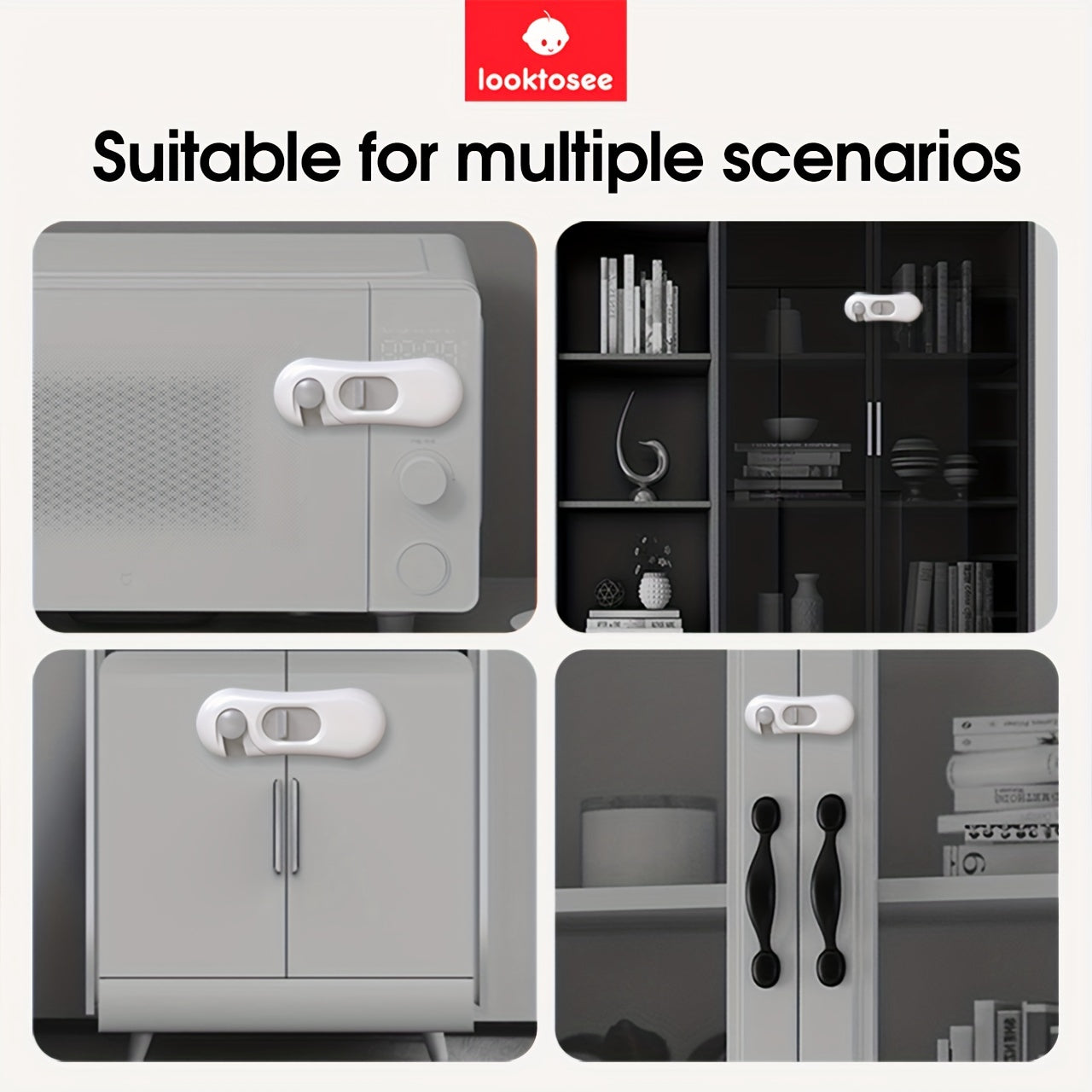 5pcs Safety Cabinet Locks, No-Drill Childproofing TJR2V7L