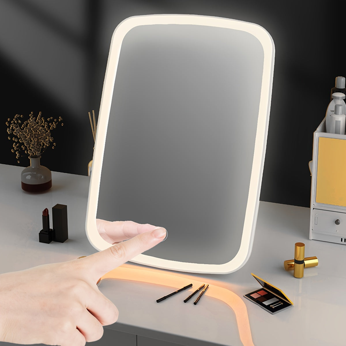 USB Charging White LED Makeup Mirror - QN2K