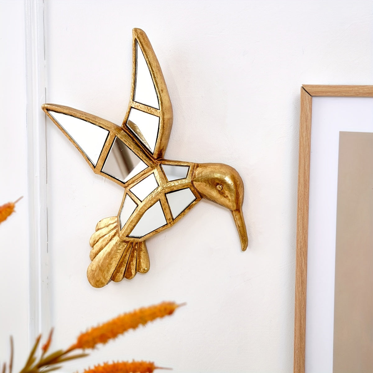 Art Deco Style Resin Hummingbird Wall Sculpture - CL2P